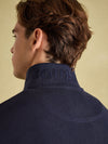 Alistair Navy Quarter Zip Cotton Sweatshirt