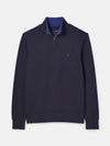 Alistair Navy Quarter Zip Cotton Sweatshirt