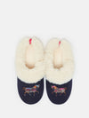 Slippet Luxe Navy Embroided Slippers