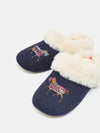 Slippet Luxe Navy Embroided Slippers