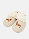 Slippet Luxe Oatmeal Embroided Slippers