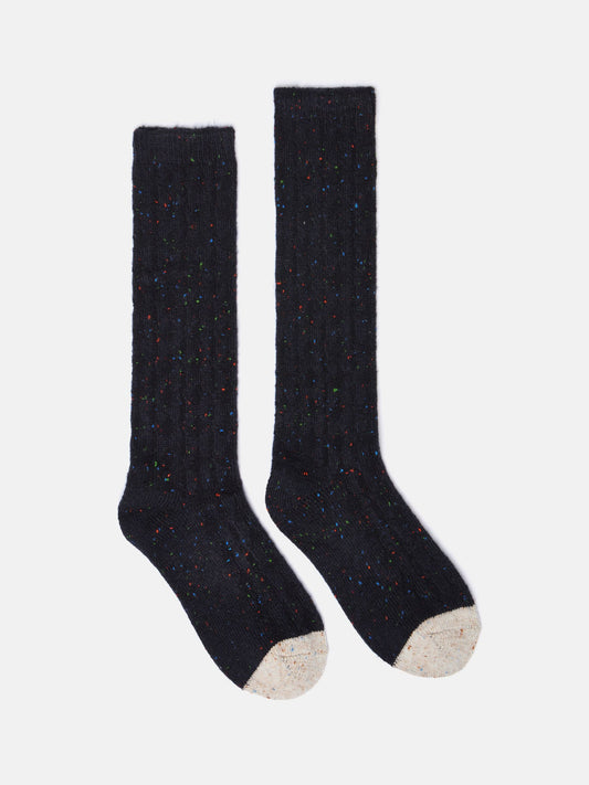 Rambler Navy Cable Knit Boot Socks