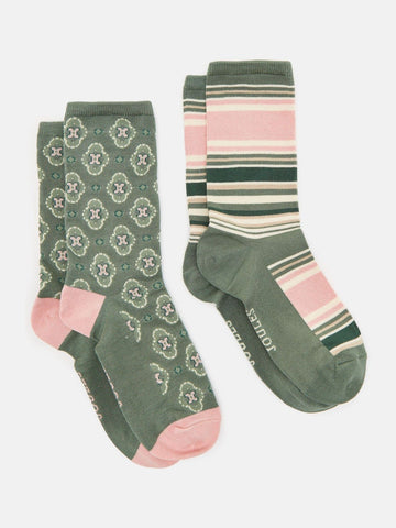 Everyday Khaki Green Pack of Two Socks