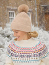 Effie Camel Knitted Bobble Hat