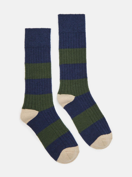 Gibson Green/Navy Striped Socks