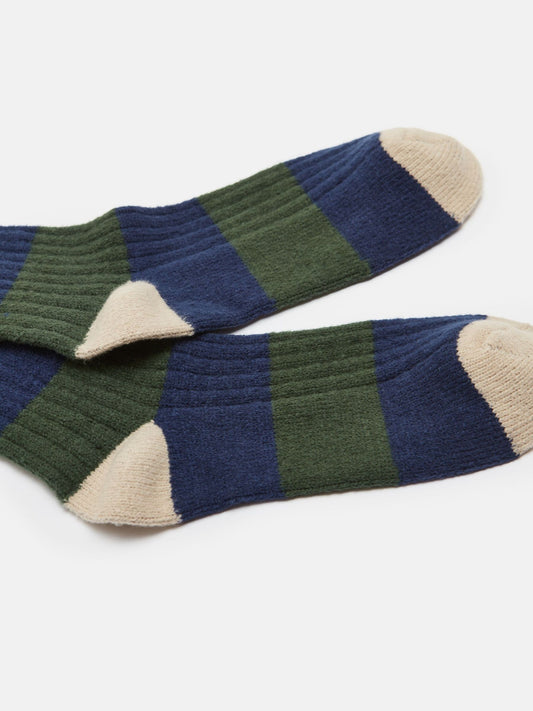 Gibson Green/Navy Striped Socks