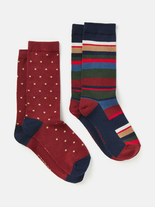 Men's Kingsbury Red 2 Pack Socks (size 7-12)