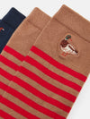 Kingsbury Tan/Navy Pack of Two Socks