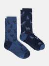 Kingsbury Blue/Navy Pack of Two Socks