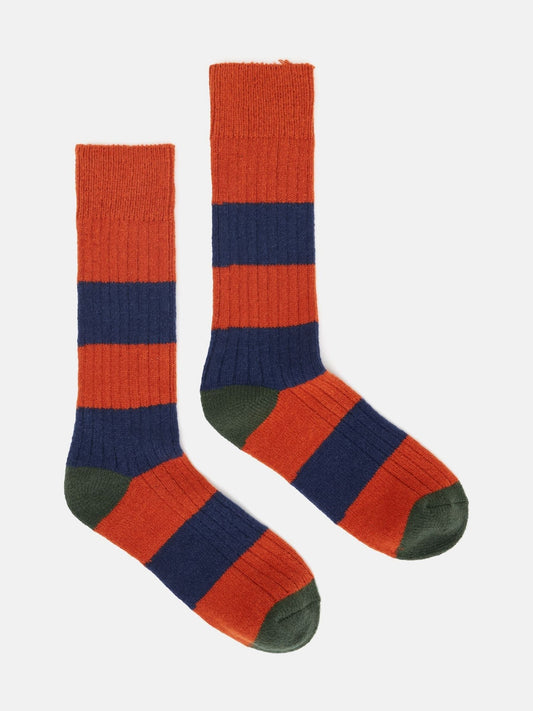 Gibson Orange/Navy Striped Socks