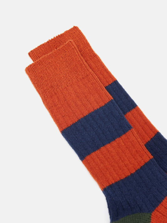 Gibson Orange/Navy Striped Socks