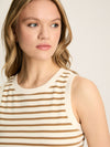 Harbour Cream & Tan Striped Jersey Vest