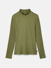 Amy Green Ribbed Long Sleeve High Neck Jersey Top