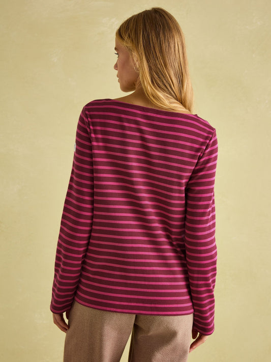 New Harbour Pink/Plum Boat Neck Breton Top