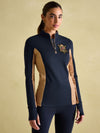 Faymere Navy Embellished Long Sleeve Top