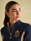 Faymere Navy Embellished Long Sleeve Top