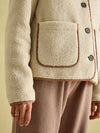 Sadie Cream Button Down Fleece Jacket