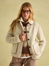 Sadie Cream Button Down Fleece Jacket