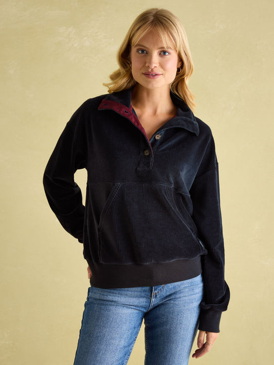 Renee Navy Blue Corduroy Sweatshirt