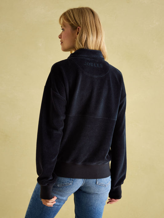 Renee Navy Blue Corduroy Sweatshirt