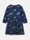 Aubrey Navy Horse Print Jersey Dress