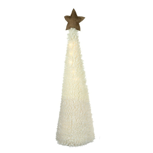 LARGE FUR LIGHT UP CONE WITH GOLD STAR