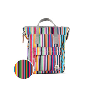 Bantry Backpack Small Recycled Canvas - Multi Stripe