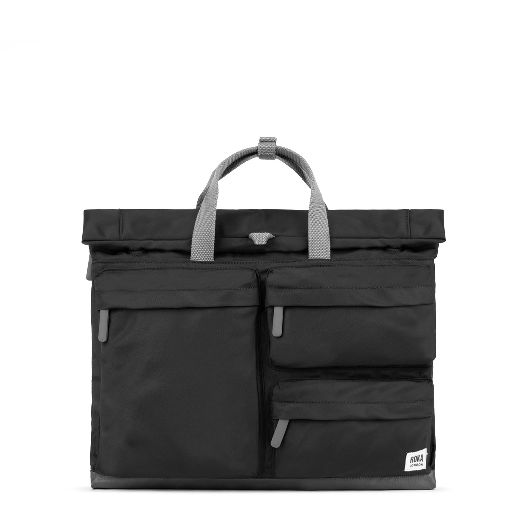 Blackfriars Messenger Bag Large Recycled Nylon - Black