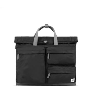 Blackfriars Messenger Bag Large Recycled Nylon - Black
