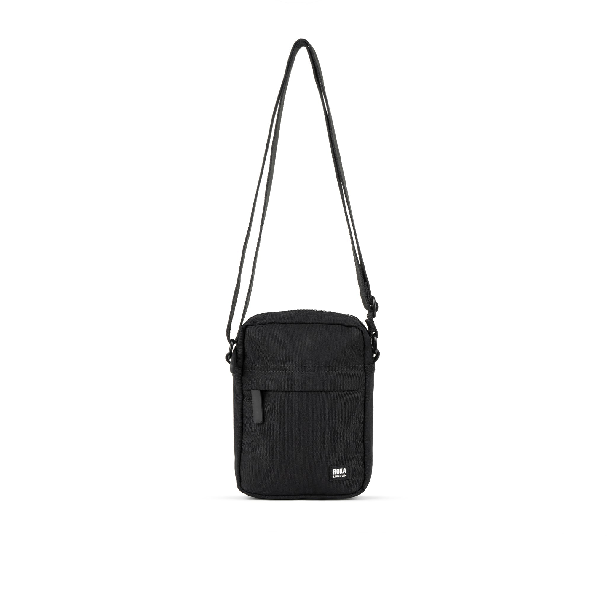 All Black Bond Pocket Crossbody Bag Recycled Canvas - Black