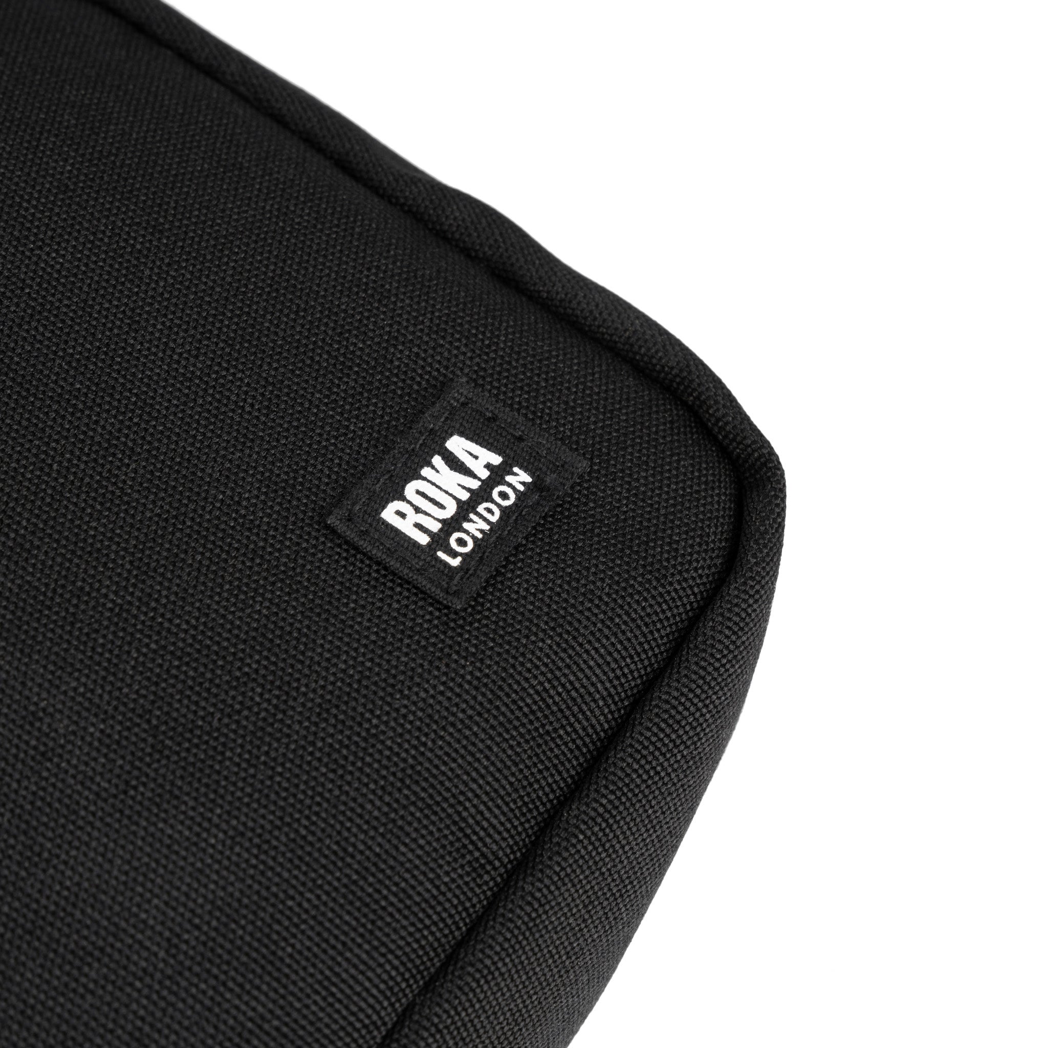 All Black Bond Pocket Crossbody Bag Recycled Canvas - Black