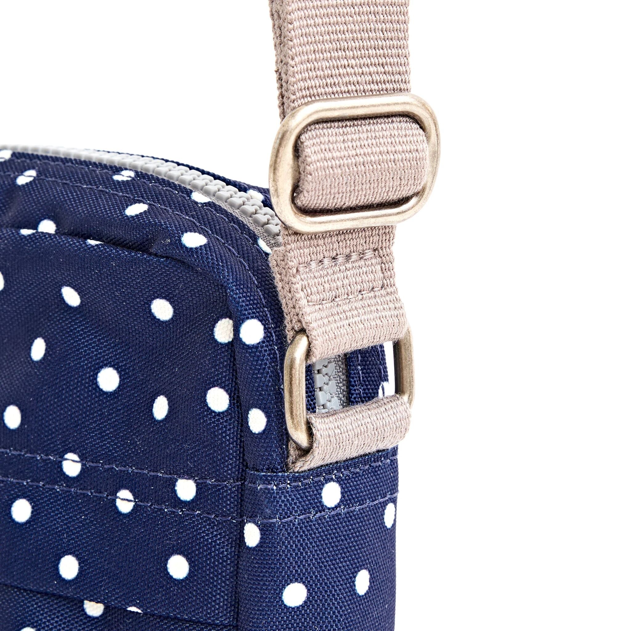 Bond Pocket Crossbody Bag in Navy Polka Dot