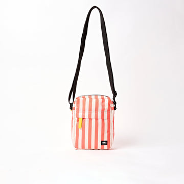 Bond Pocket Crossbody Bag Recycled Canvas - Coral Stripe
