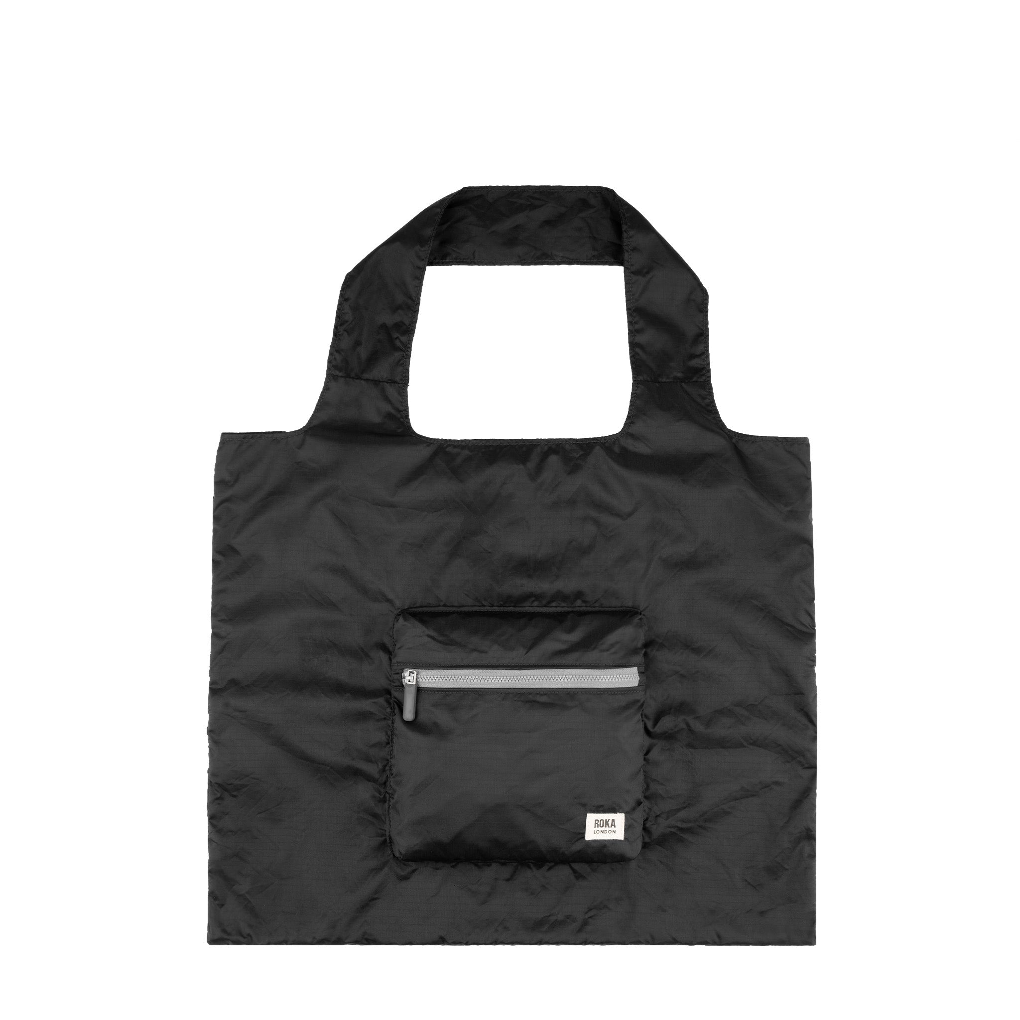Borough Shopper Tote Bag Medium Recycled Nylon Ripstop - Black