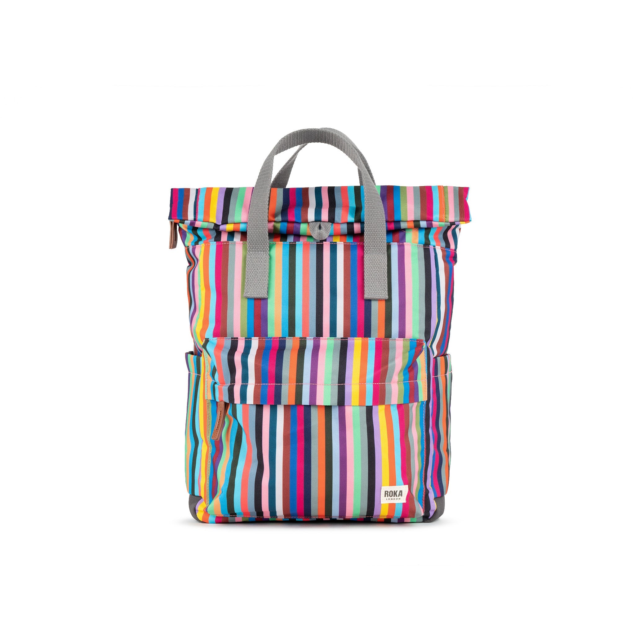 Canfield Roll Top Backpack Small Recycled Canvas - Multi Stripe