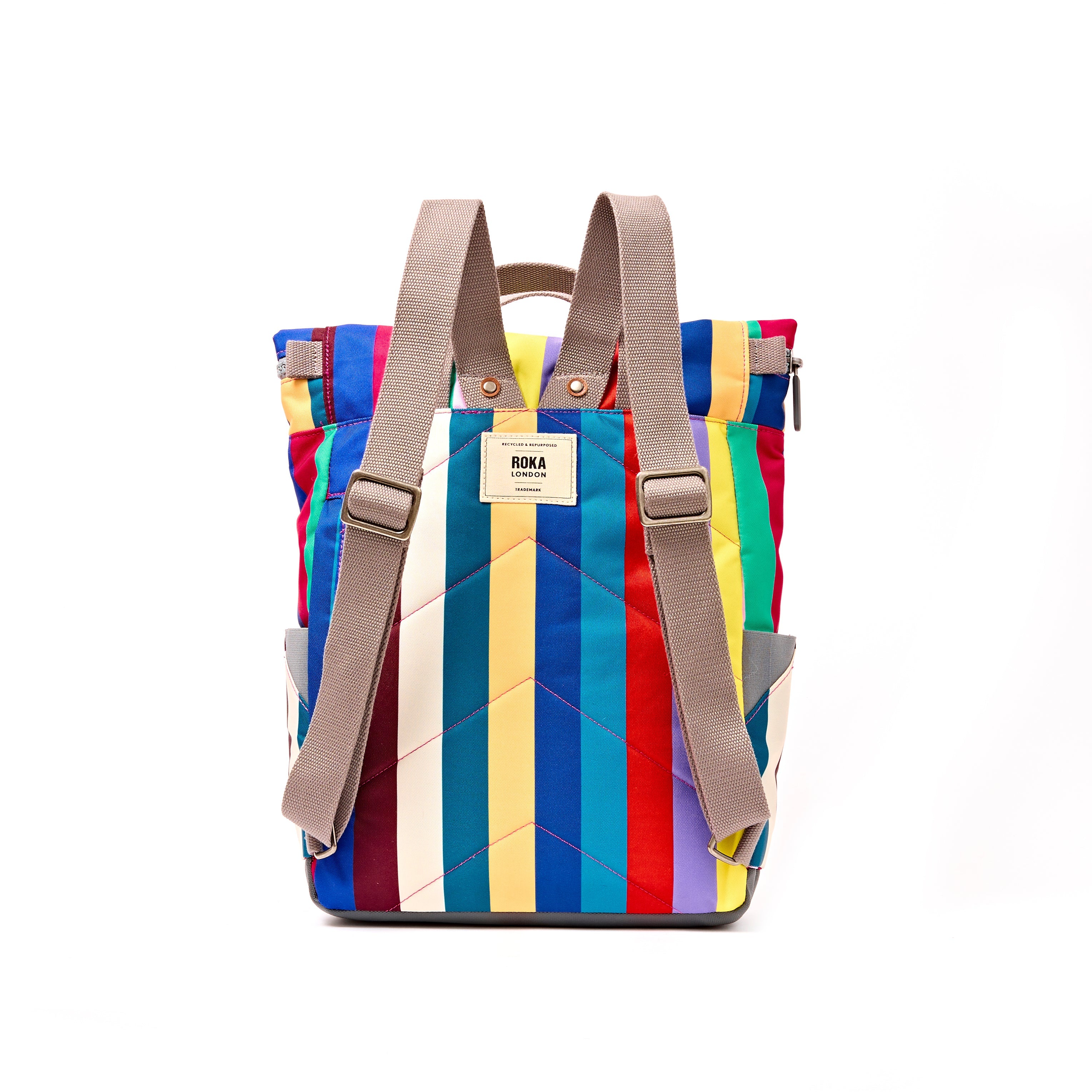 Canfield Roll Top Backpack in Wide Multi Stripe