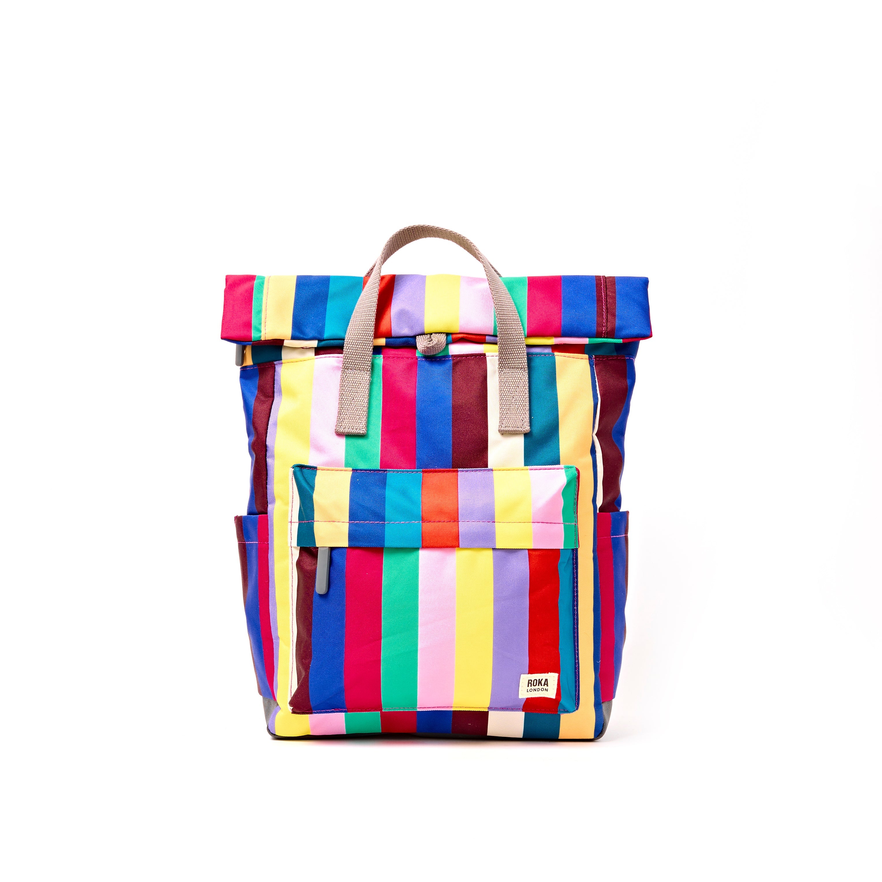 Canfield Roll Top Backpack in Wide Multi Stripe