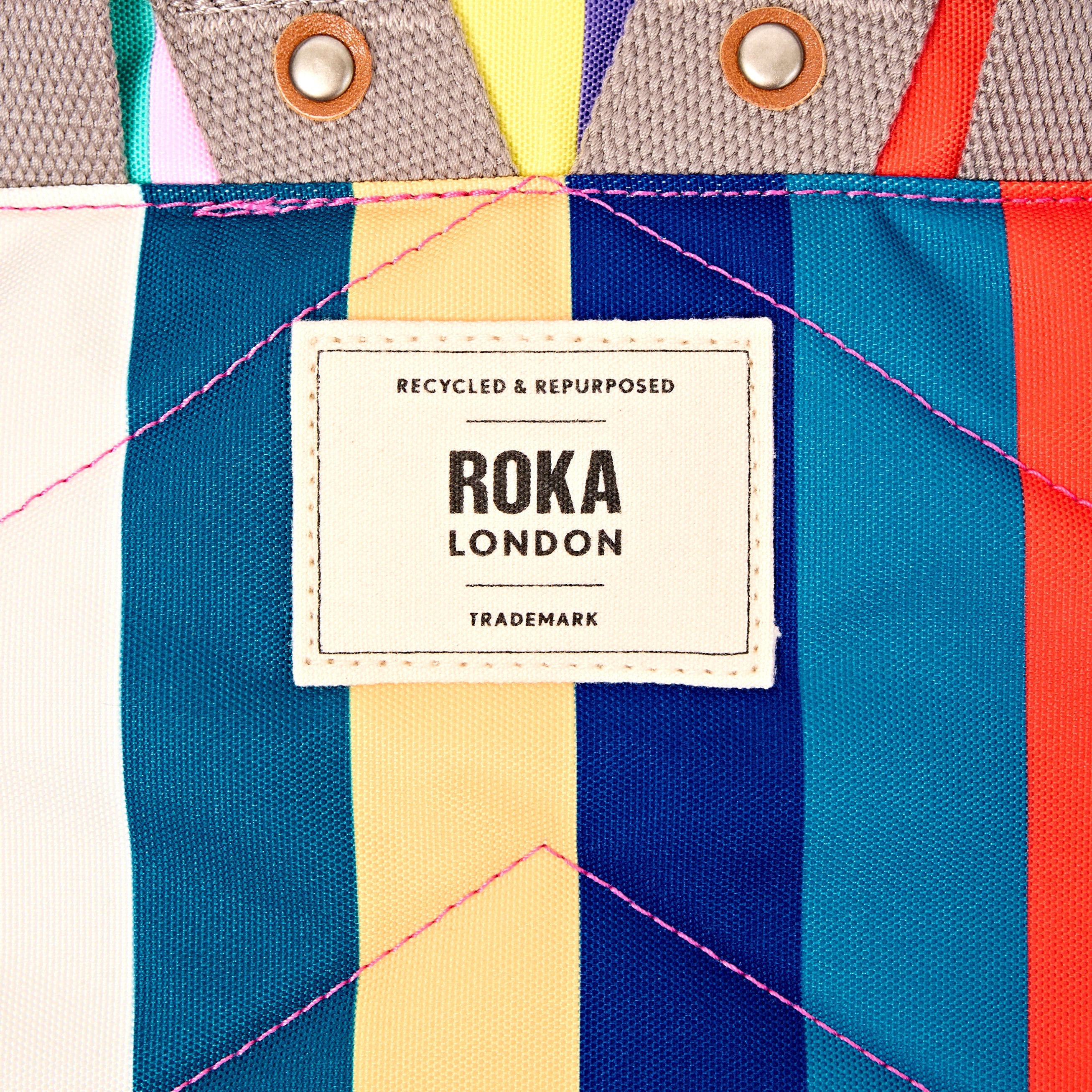 Canfield Roll Top Backpack in Wide Multi Stripe