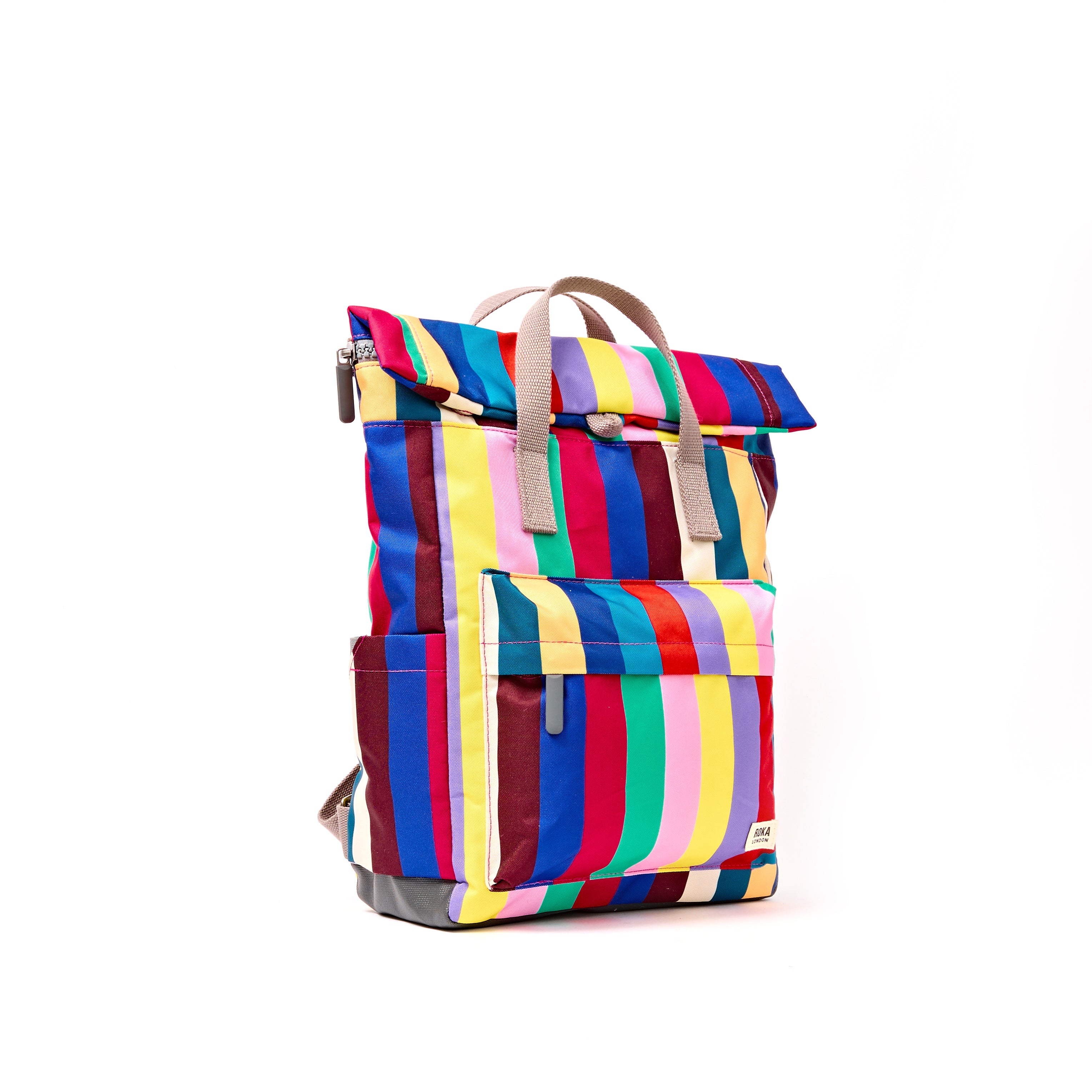 Canfield Roll Top Backpack in Wide Multi Stripe