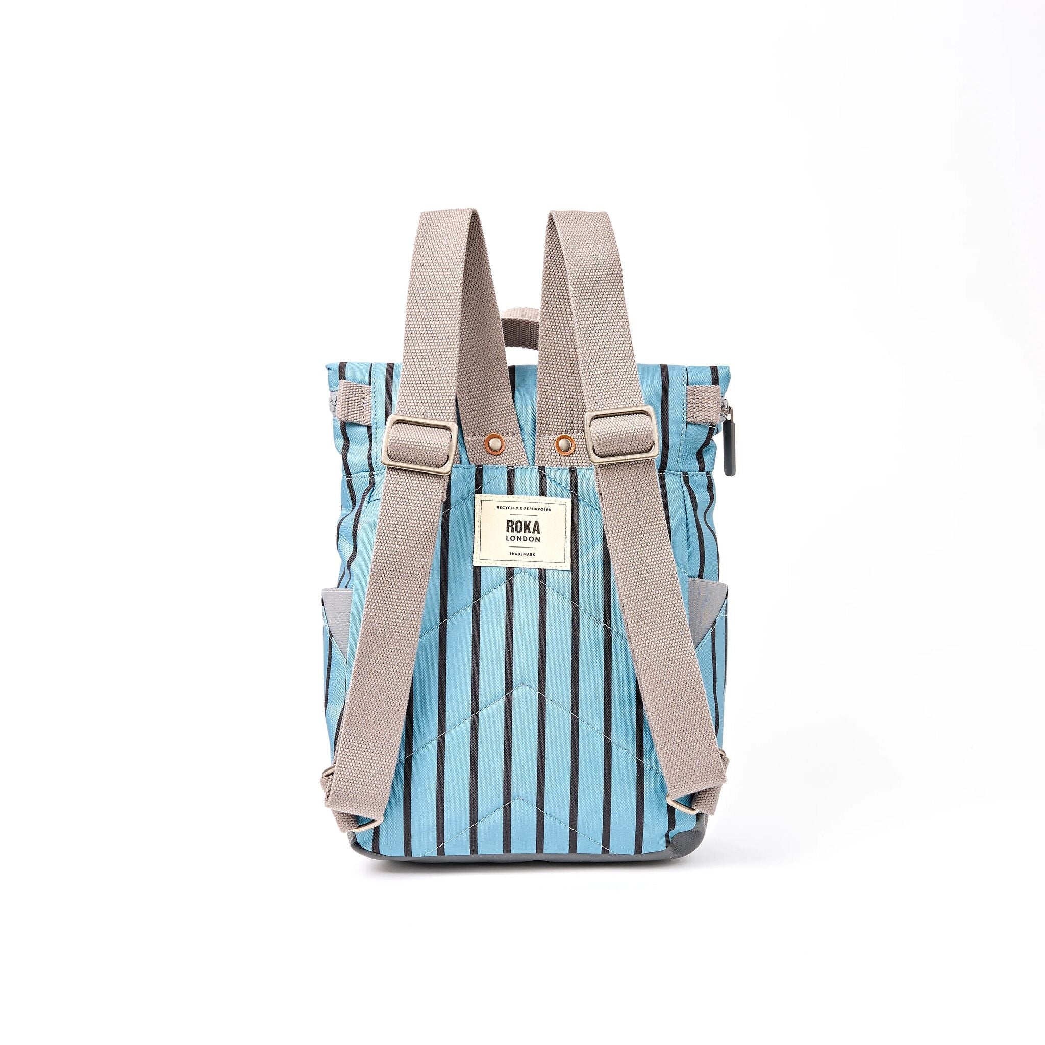 Canfield Roll Top Backpack in Blue Stripe - Small