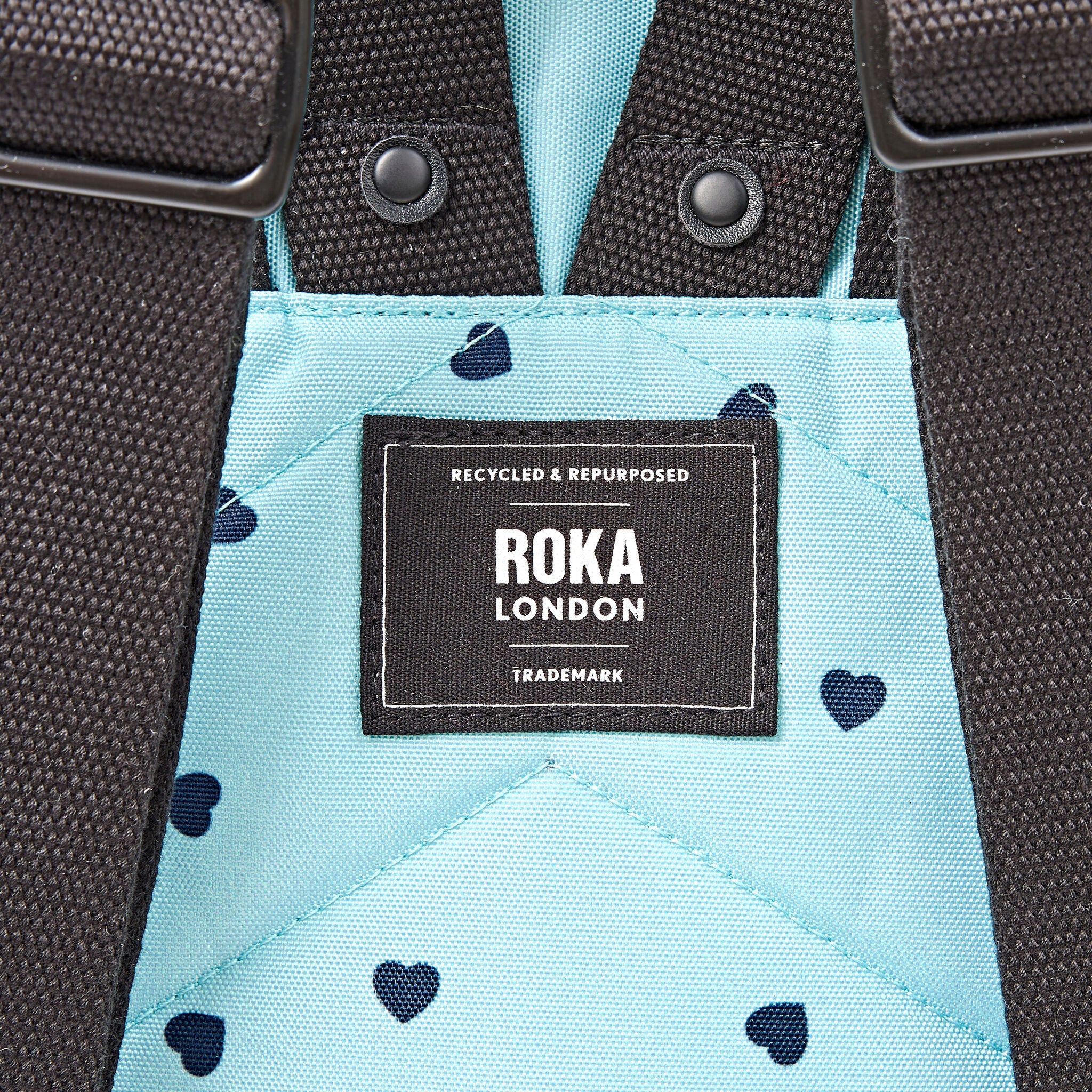 Canfield Roll Top Backpack in Heart Print - Small