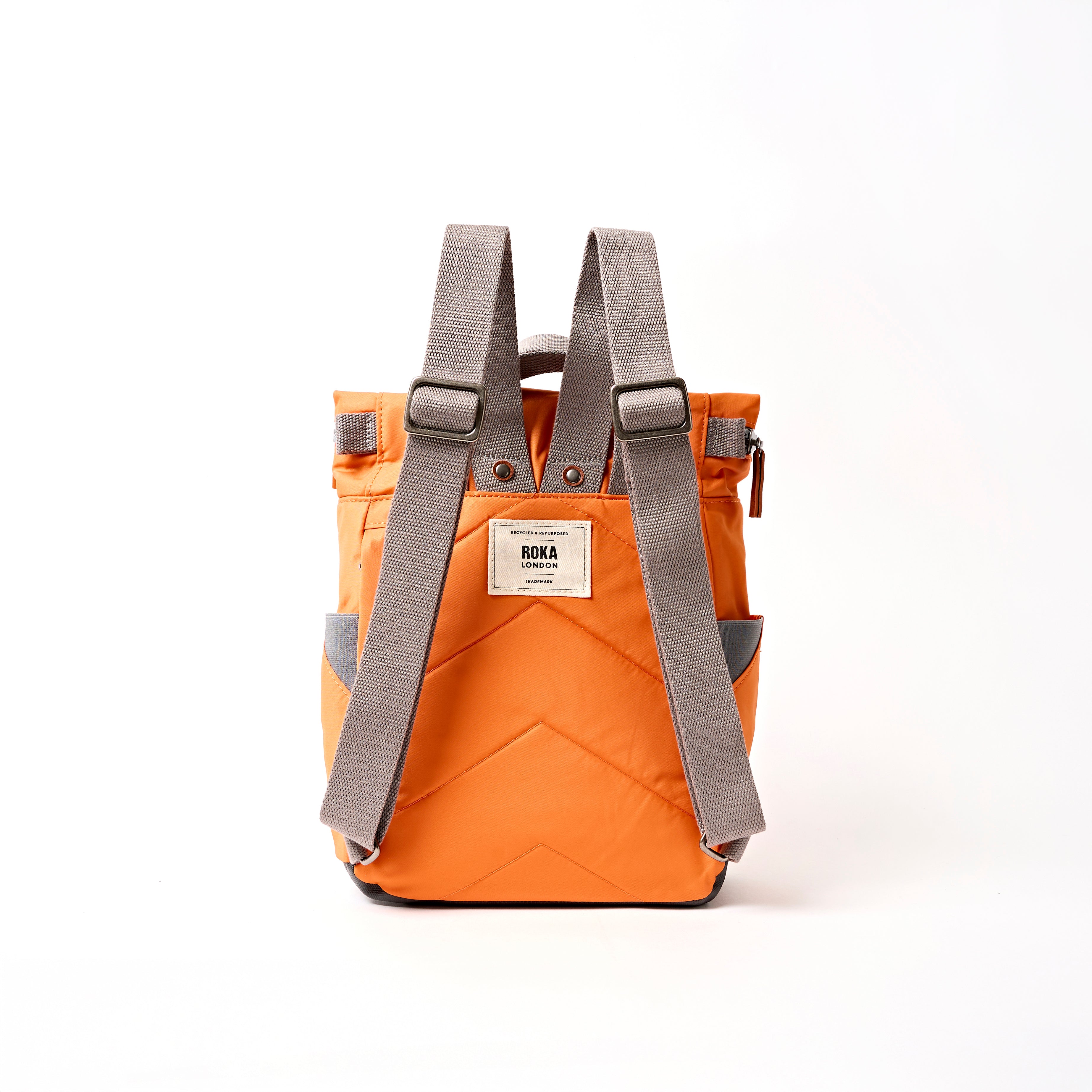 Canfield Roll Top Backpack Small Recycled Nylon - Jaffa Orange