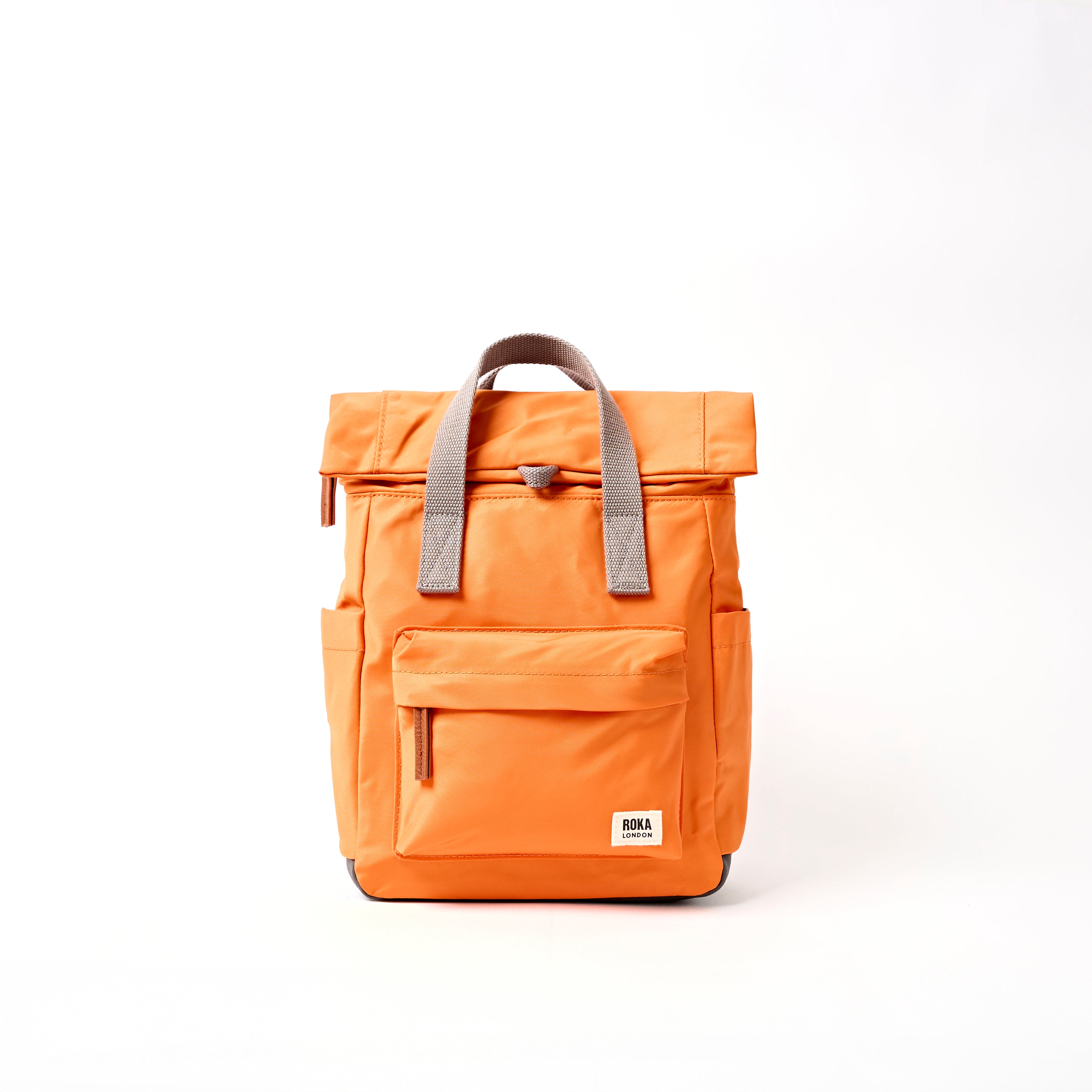 Canfield Roll Top Backpack Small Recycled Nylon - Jaffa Orange