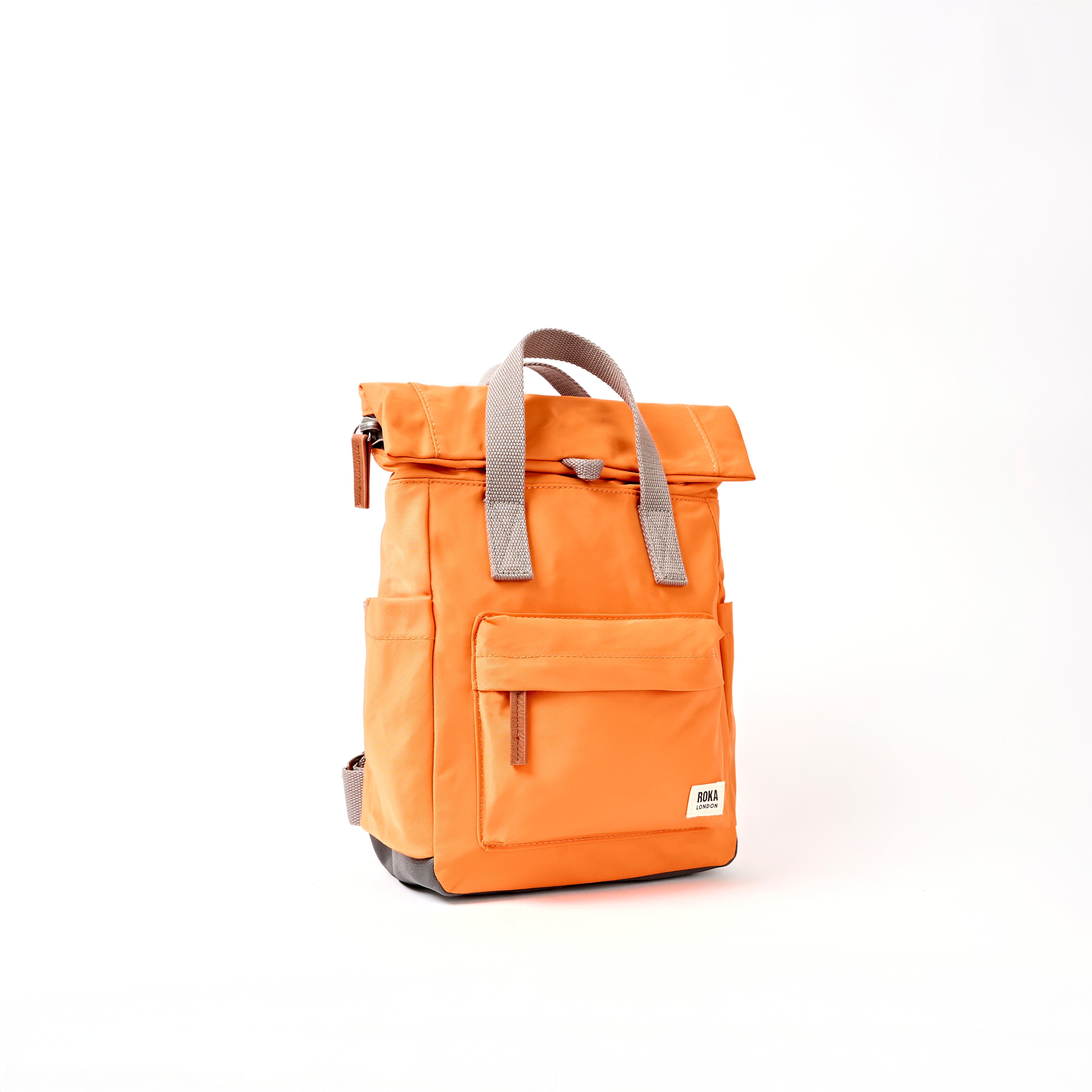 Canfield Roll Top Backpack Small Recycled Nylon - Jaffa Orange