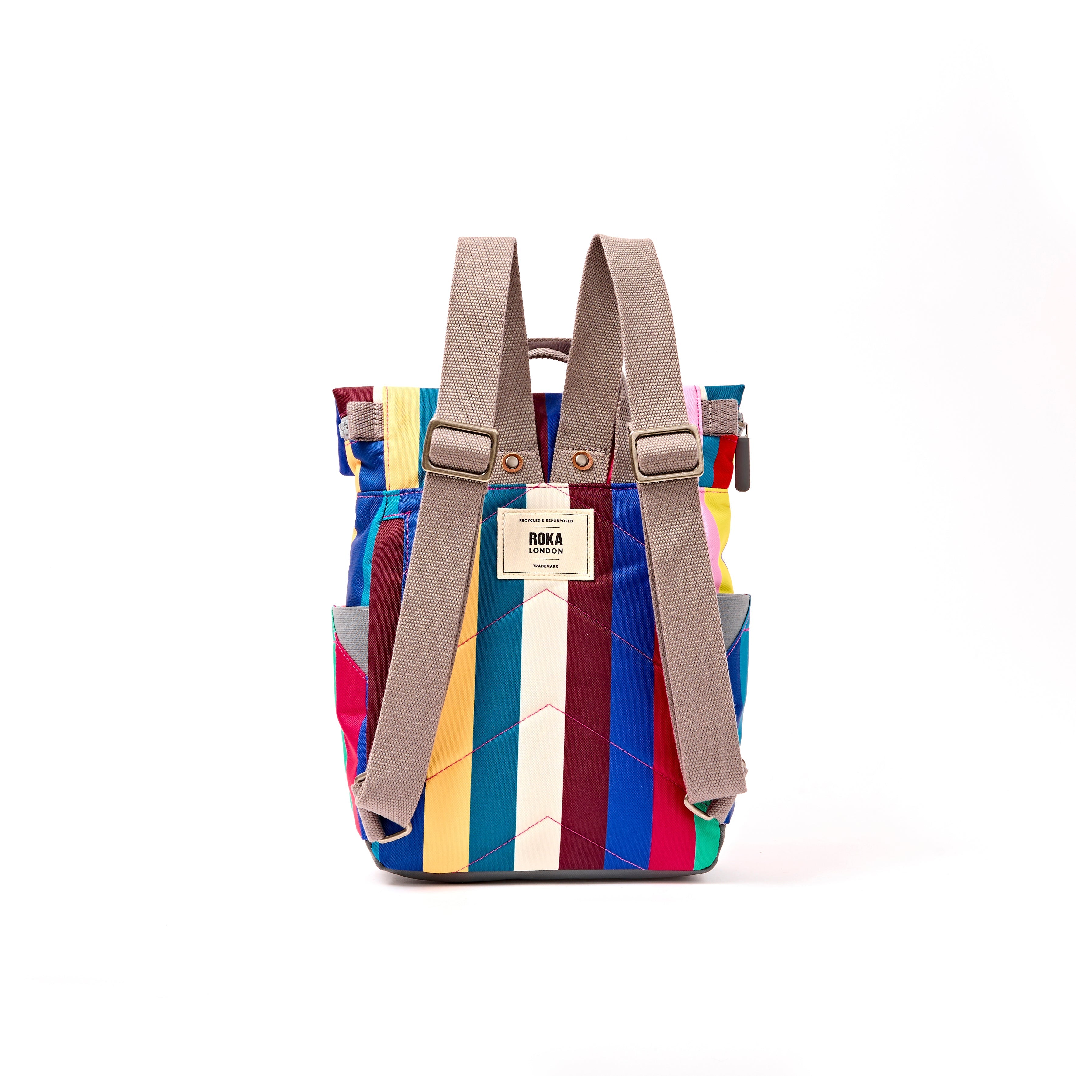Canfield Roll Top Backpack in Wide Multi Stripe
