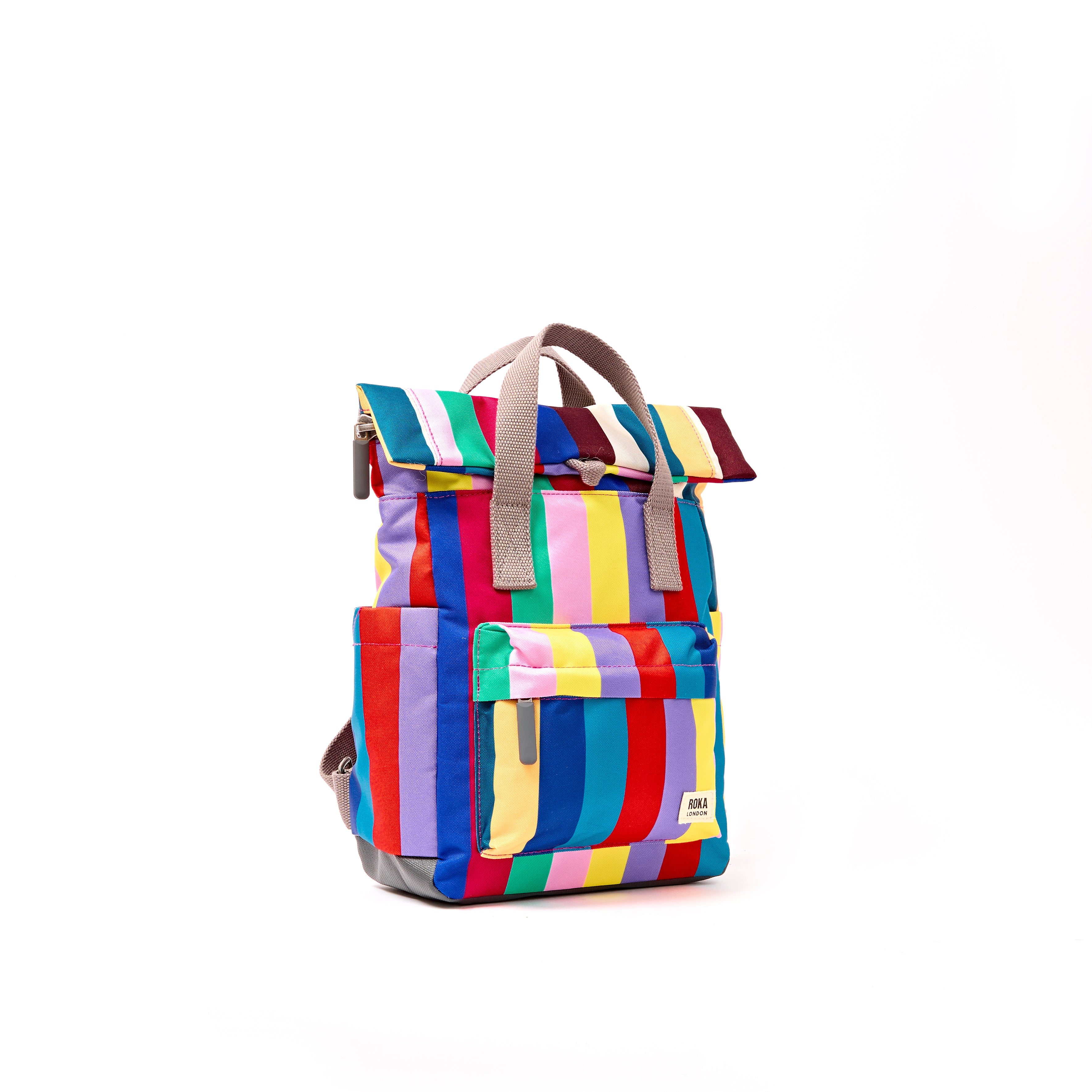 Canfield Roll Top Backpack in Wide Multi Stripe