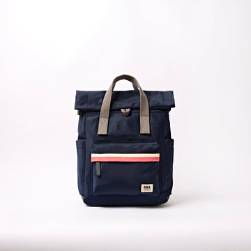 Canfield Roll Top Backpack Small Recycled Nylon - Midnight Stripe