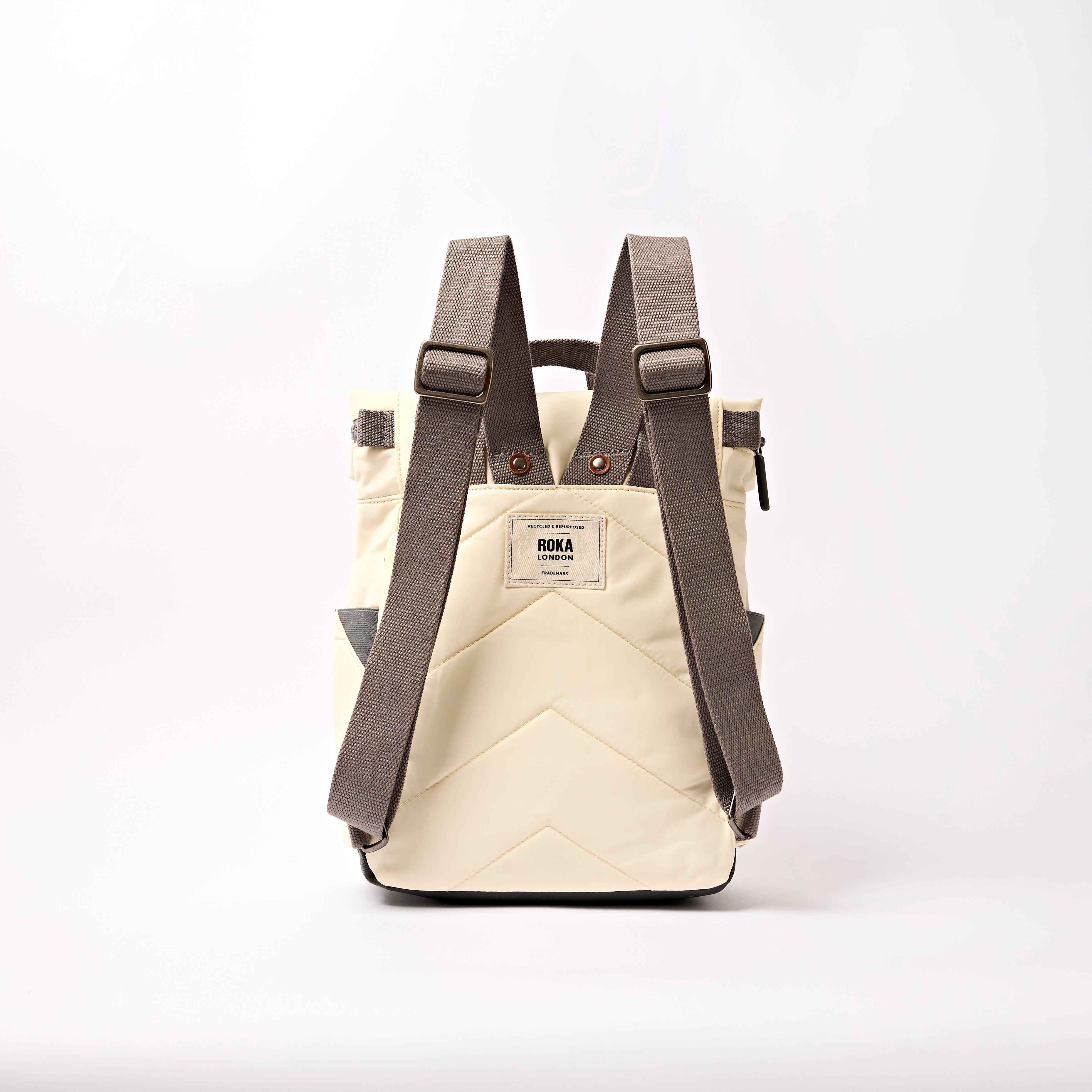 Canfield Roll Top Backpack Small Recycled Nylon - Wax Paper Stripe