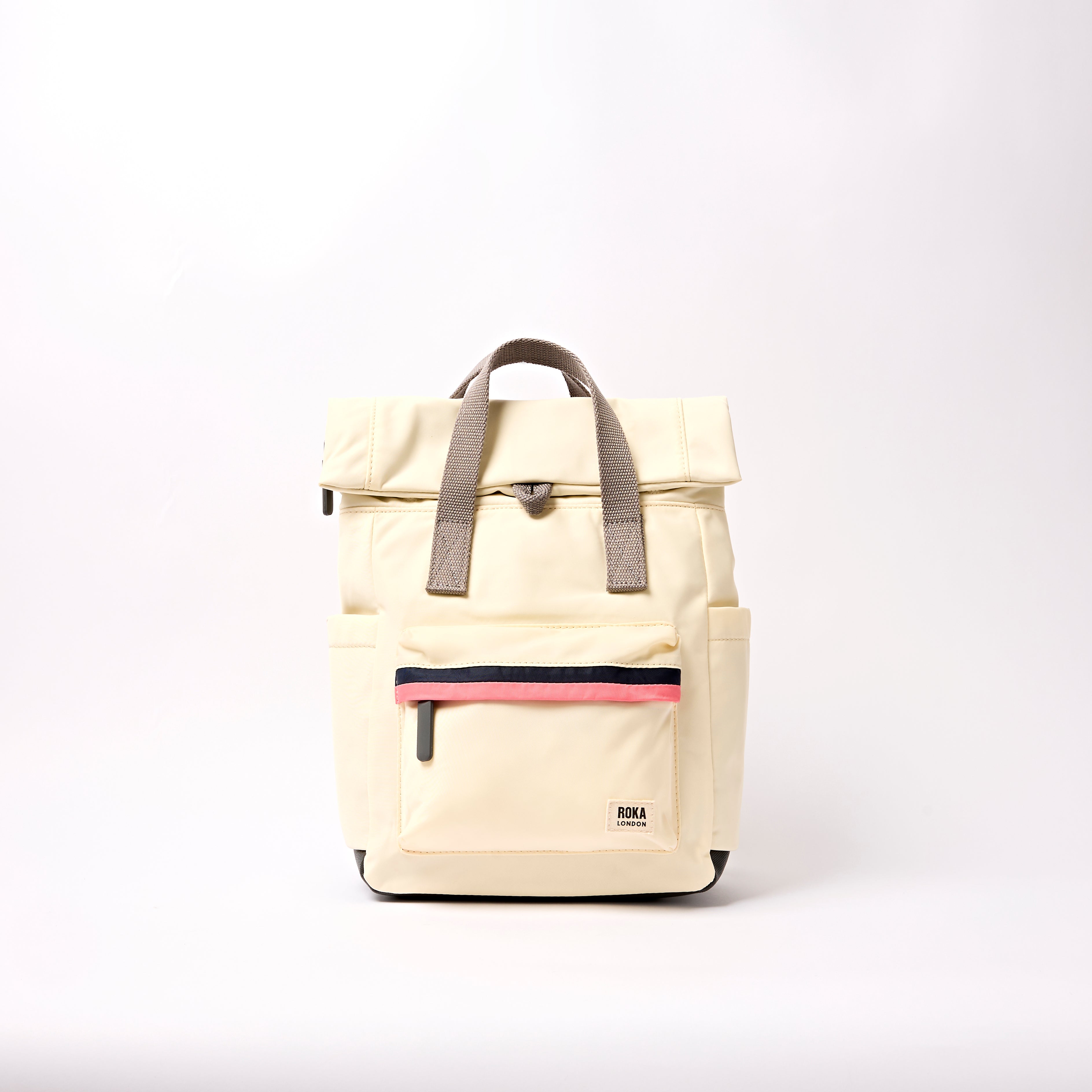 Canfield Roll Top Backpack Small Recycled Nylon - Wax Paper Stripe