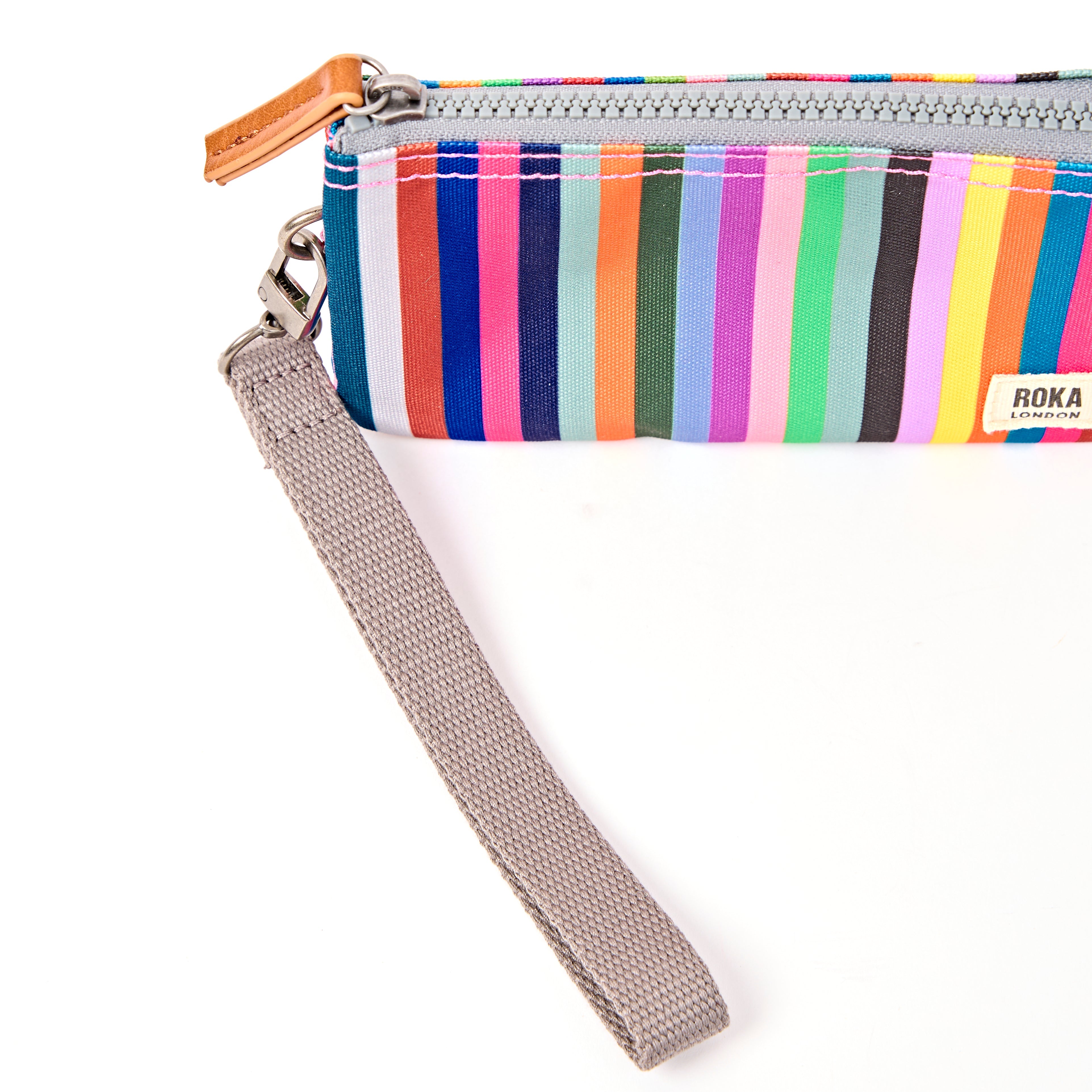 Carnaby Wallet Medium Recycled Canvas - Multi Stripe